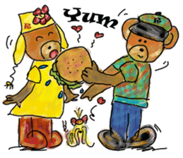 Rossy the lover bear & Yorkie Coco I ENG sticker #7667927
