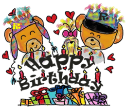 Rossy the lover bear & Yorkie Coco I ENG sticker #7667932