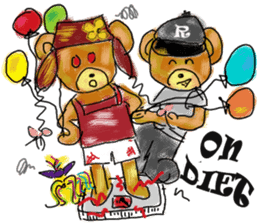Rossy the lover bear & Yorkie Coco I ENG sticker #7667937