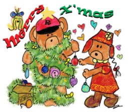 Rossy the lover bear & Yorkie Coco I ENG sticker #7667939