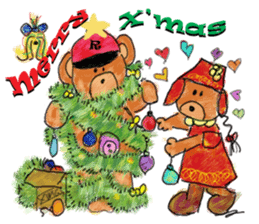 Rossy the lover bear & Yorkie Coco I ENG sticker #7667939