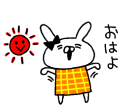 Handwriting women rabbit sticker #7671652