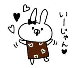 Handwriting women rabbit sticker #7671654