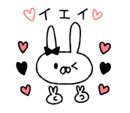 Handwriting women rabbit sticker #7671655