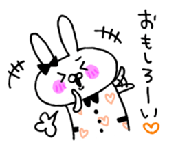 Handwriting women rabbit sticker #7671656