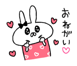 Handwriting women rabbit sticker #7671657