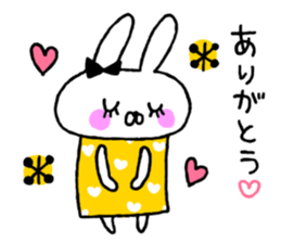 Handwriting women rabbit sticker #7671658