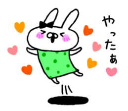 Handwriting women rabbit sticker #7671659