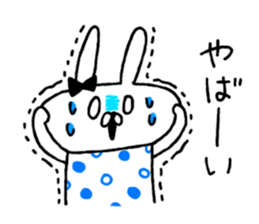 Handwriting women rabbit sticker #7671663