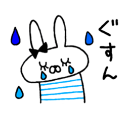 Handwriting women rabbit sticker #7671668