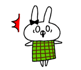 Handwriting women rabbit sticker #7671669