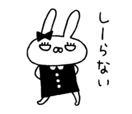 Handwriting women rabbit sticker #7671673