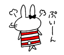Handwriting women rabbit sticker #7671674