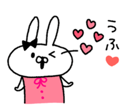 Handwriting women rabbit sticker #7671676