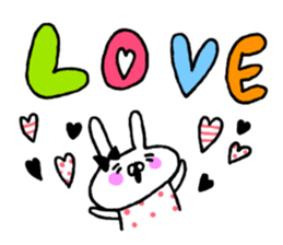 Handwriting women rabbit sticker #7671678