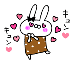 Handwriting women rabbit sticker #7671679