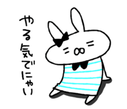 Handwriting women rabbit sticker #7671681