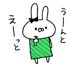 Handwriting women rabbit sticker #7671685