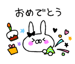 Handwriting women rabbit sticker #7671690