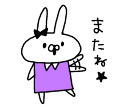 Handwriting women rabbit sticker #7671691