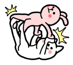 Posing cat and rabbit sticker #7671949