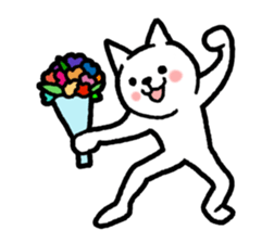 Posing cat and rabbit sticker #7671953