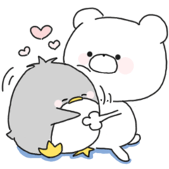 Sticker.penguin and bear