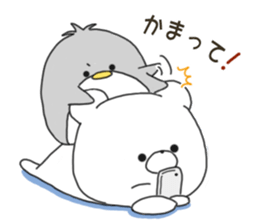 Sticker.penguin and bear sticker #7680873