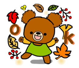 Autumn of a bear and Halloween sticker sticker #7681333