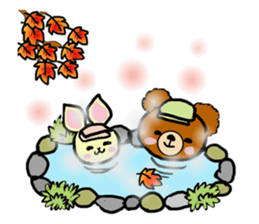 Autumn of a bear and Halloween sticker sticker #7681335