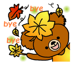 Autumn of a bear and Halloween sticker sticker #7681343