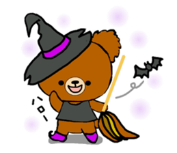 Autumn of a bear and Halloween sticker sticker #7681344