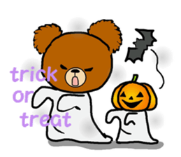 Autumn of a bear and Halloween sticker sticker #7681348