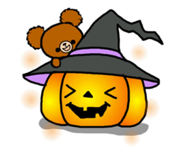 Autumn of a bear and Halloween sticker sticker #7681350