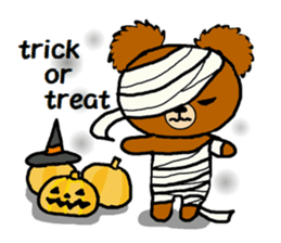 Autumn of a bear and Halloween sticker sticker #7681352