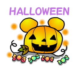 Autumn of a bear and Halloween sticker sticker #7681353