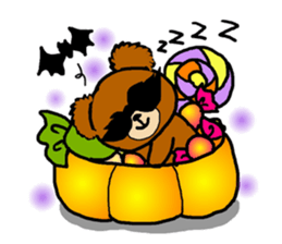 Autumn of a bear and Halloween sticker sticker #7681354