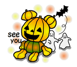 Autumn of a bear and Halloween sticker sticker #7681355