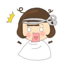 A girl who cut bangs too much sticker #7682604