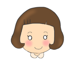 A girl who cut bangs too much sticker #7682605