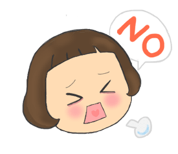 A girl who cut bangs too much sticker #7682609