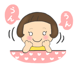 A girl who cut bangs too much sticker #7682617