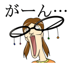 Japanese glasses girl sticker #7683141