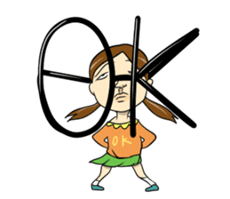 Japanese glasses girl sticker #7683150