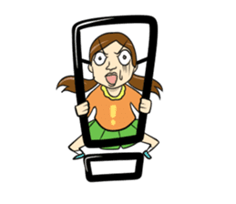 Japanese glasses girl sticker #7683153