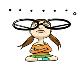 Japanese glasses girl sticker #7683154