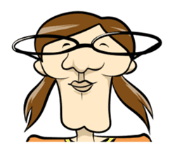 Japanese glasses girl sticker #7683157