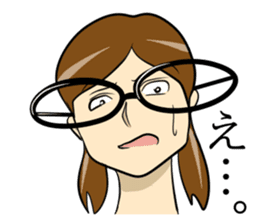 Japanese glasses girl sticker #7683159