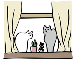 White eyed cat (English Ver.) sticker #7683302