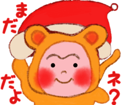 Monkey! Winter & New Year sticker #7684125